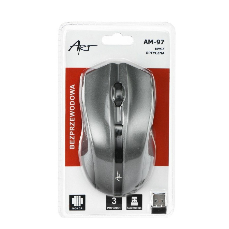 HOCO Art Optical Wireless Mouse Usb Am-97 Silver Wholesale