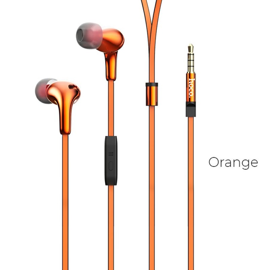 HOCO M30 Glaring Universal Earphones With Microphone Orange Clearance