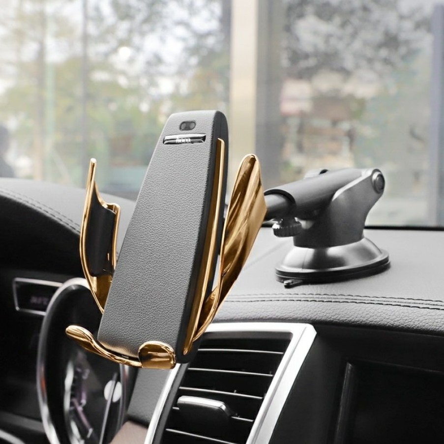 HOCO Car Wireless Charger Ca34 Elegant Air Outlet And Dashboard Mount Gold Clearance