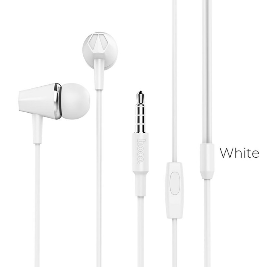 HOCO M34 Honor Music Universal Earphones With Microphone White Wholesale