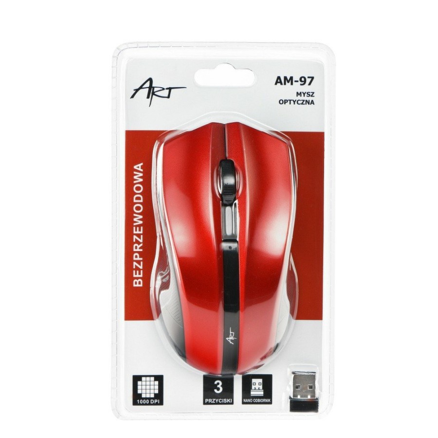 HOCO Art Optical Wireless Mouse Usb Am-97 Red Wholesale