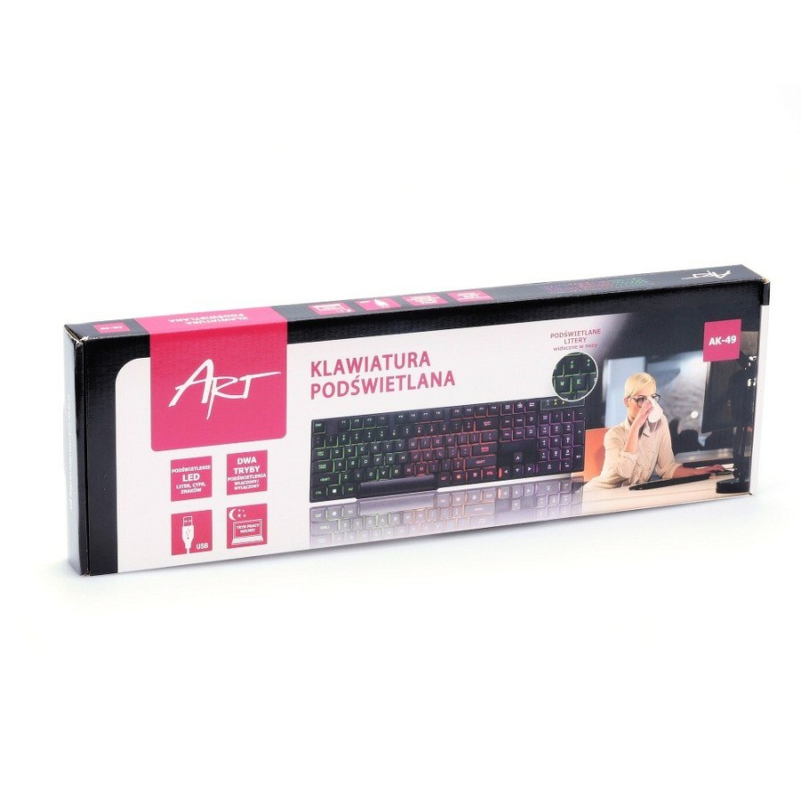 HOCO Keyboard On Usb With Light Art Ak-49 Black Clearance